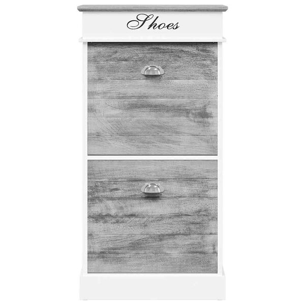 vidaXL Zapatero de madera de Paulownia gris 50x28x98 cm