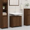 vidaXL Armario de ba&ntilde;o madera contrachapada marr&oacute;n roble 60x33x61 cm