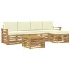 vidaXL Conjunto de sof&aacute;s de exterior 6 pcs Blanco y Crema