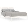 vidaXL Estructura de cama de madera maciza blanca 135x190 cm