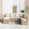 vidaXL Conjunto de sof&aacute; de jard&iacute;n 6 pcs Beige y Crema rat&aacute;n sint&eacute;tico