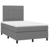 vidaXL Cama box spring con colch&oacute;n y LED tela gris oscuro 120x200 cm