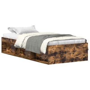vidaXL Estructura de cama roble ahumado 90x200 cm