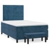 vidaXL Cama box spring con colch&oacute;n terciopelo azul oscuro 120x190 cm