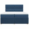 vidaXL Cama box spring con colch&oacute;n tela azul 200x200 cm