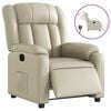 vidaXL Sill&oacute;n reclinable el&eacute;ctrico de cuero sint&eacute;tico crema