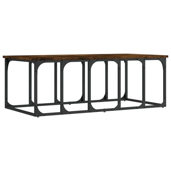 vidaXL Mesa de centro madera ingenier&iacute;a roble ahumado 100x50x35,5 cm