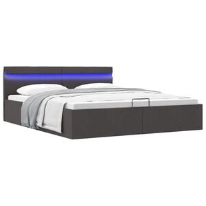 vidaXL Cama canap&eacute; hidr&aacute;ulica de almacenaje sin colch&oacute;n gris 180x200cm