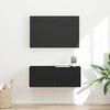 vidaXL Mueble de TV Montado en la Pared Negro 78,5 x 31 x 29,5 cm