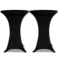 2 Manteles negros ajustados para mesa de pie - 60 cm diámetro