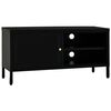 vidaXL Mueble para el televisor acero y vidrio negro 90x30x44 cm