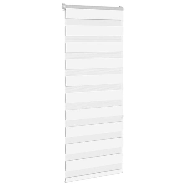 vidaXL Estor cebra blanco 55x150 cm tejido ancho 50,9 cm poli&eacute;ster