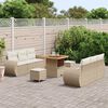 vidaXL Conjunto de sof&aacute; de jard&iacute;n 9 pcs Beige y Crema rat&aacute;n sint&eacute;tico