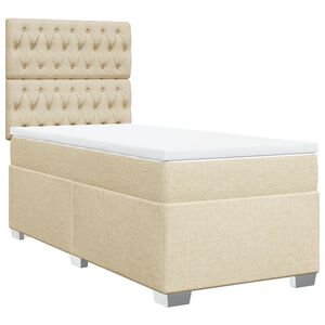 vidaXL Cama box spring con colch&oacute;n tela color crema 80x200 cm