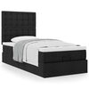vidaXL Cama otomana con colch&oacute;n negra 90x200 cm tela