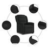 vidaXL Sill&oacute;n reclinable elevable tela negro
