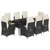 vidaXL Set de comedor de jard&iacute;n 9 pzas y cojines rat&aacute;n sint&eacute;tico negro