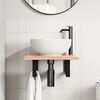 vidaXL Estante de lavabo de pared de acero y madera maciza de roble