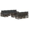 vidaXL Conjunto de sof&aacute;s de jard&iacute;n 11 uds. Gris y Gris Oscuro