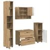vidaXL Juego de muebles de ba&ntilde;o 4 uds. Roble artisan 35 x 30 x 192 cm