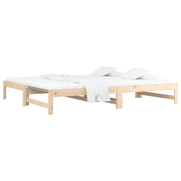 vidaXL Sof&aacute; cama extra&iacute;ble madera maciza de pino 2x(80x200) cm