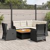 vidaXL Set muebles de jard&iacute;n 6 piezas y cojines rat&aacute;n sint&eacute;tico negro