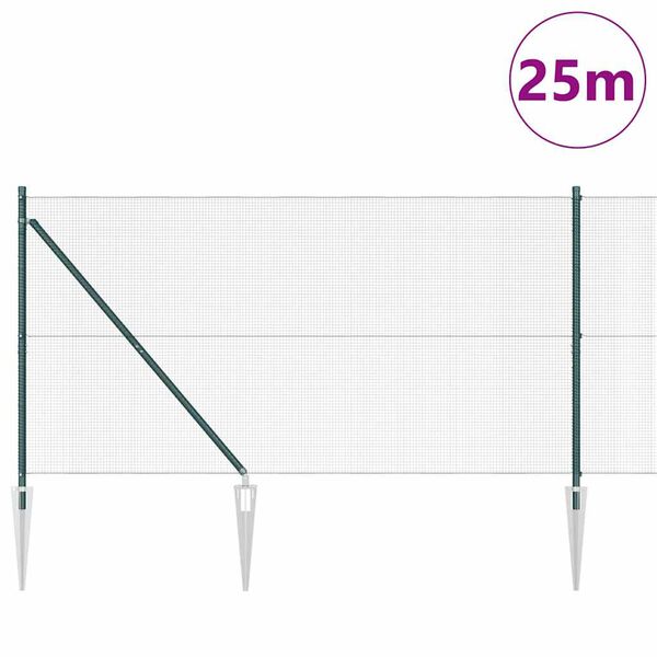 vidaXL Poste de Valla Verde 25 x 1,4 m (malla de 12 x 12 mm)