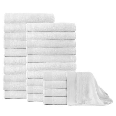 vidaXL Toallas de baño 25 uds algodón blanco 350 g/m² 100x150 cm