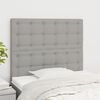 vidaXL Cabecero de cama gris claro 90x5x118/128 cm Tela