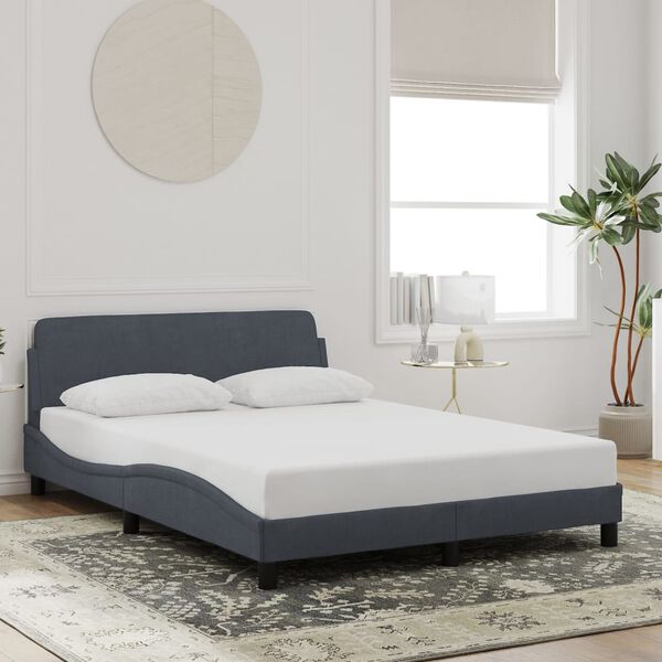 vidaXL Estructura de cama Dover terciopelo gris oscuro 140x200cm