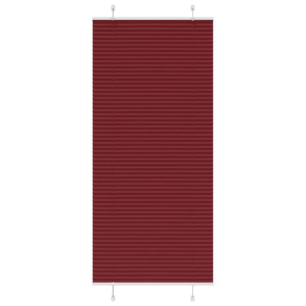 vidaXL Estor Plisado rojo burdeos 95x200 cm Tela Ancho 94,4 cm