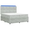 vidaXL Cama de muelles con LED y colch&oacute;n Gris Claro 200 x 200 cm