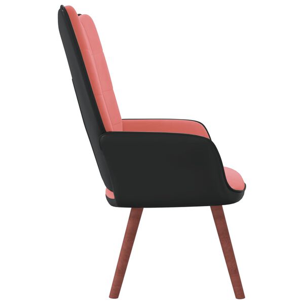 vidaXL Silla de relajaci&oacute;n de terciopelo rosa y PVC