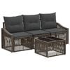 vidaXL Conjunto de sof&aacute;s de jard&iacute;n 4 pcs Gris rat&aacute;n sint&eacute;tico