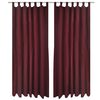 vidaXL 2 cortinas micro-satinadas con trabillas color burdeos, 140 x 225 cm