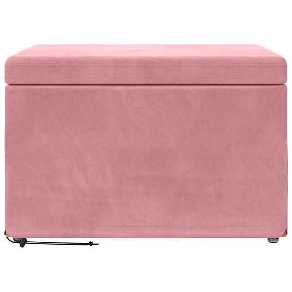 vidaXL Taburete Rosa 61 x 41 x 40 cm Terciopelo y Madera Fabricada
