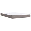 vidaXL Cama box spring con colch&oacute;n tela gris taupe 160x200 cm