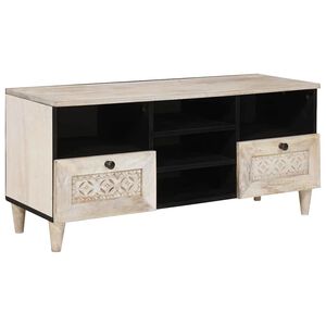 vidaXL Mueble de TV con caj&oacute;n Blanco Blanqueado 100 x 33 x 46 cm