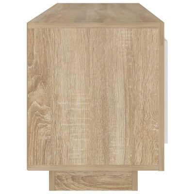 vidaXL Mueble de TV madera contrachapada blanco y roble 102x35x45 cm