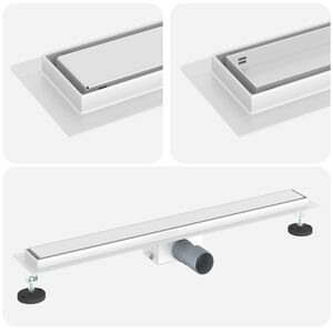 vidaXL Drenaje de ducha 2 en 1 Plateado 70 cm Acero inoxidable 304