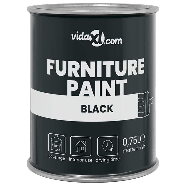 vidaXL Pintura para muebles Negro 10 x 10 x 12 cm Impresión en pared