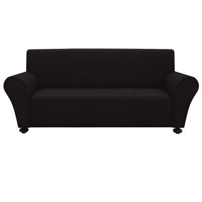 131081 vidaXL Stretch Couch Slipcover Black Polyester Jersey