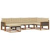 vidaXL Conjunto de sof&aacute;s de exterior con coj&iacute;n 6 pcs Natural y Beige