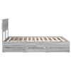 vidaXL Estructura de cama Gris Sonoma 150 x 200 cm Madera Ingenieril