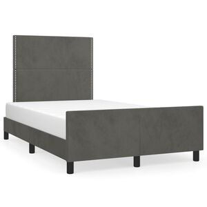 vidaXL Estructura de cama sin colch&oacute;n terciopelo gris oscuro 120x190cm
