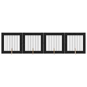vidaXL Puerta de perro con soportes 4 pcs Roble Negro 80 x 80 cm
