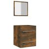 vidaXL Armario de ba&ntilde;o con espejo color roble ahumado 41x38,5x48 cm