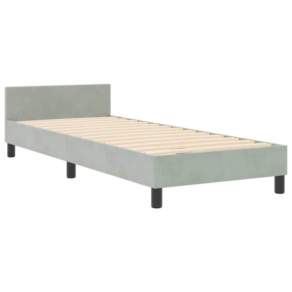 vidaXL Cama tipo Box Spring Gris claro 80 x 200 cm Terciopelo