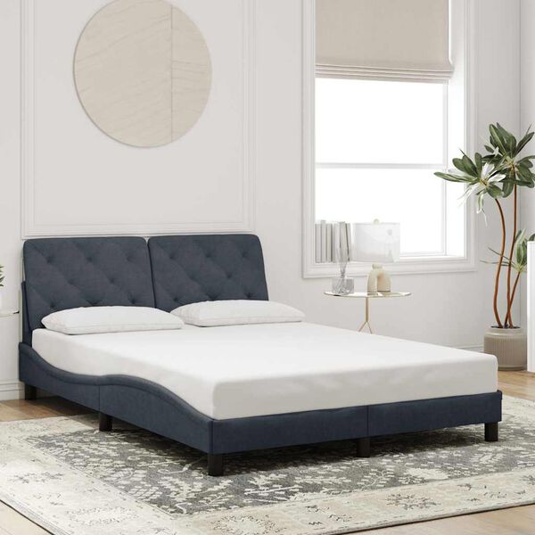 vidaXL Estructura de cama sin colch&oacute;n terciopelo gris oscuro 120x200cm