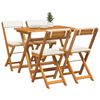 vidaXL Conjunto bistro 5 pcs Marrón madera maciza de acacia